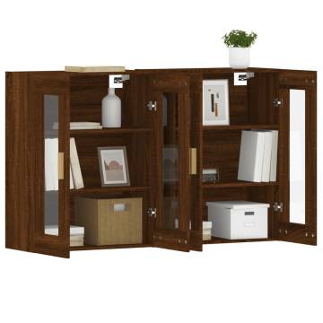 Wall Mounted Cabinets 2 pcs Brown Oak Engineered Wood