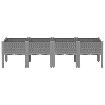 Garden Planter with Legs Light Grey 160x40x42 cm PP