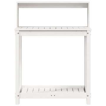 Potting Table with Shelves White 82.5x50x109.5 cm Solid Wood Pine