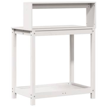 Potting Table with Shelves White 82.5x50x109.5 cm Solid Wood Pine