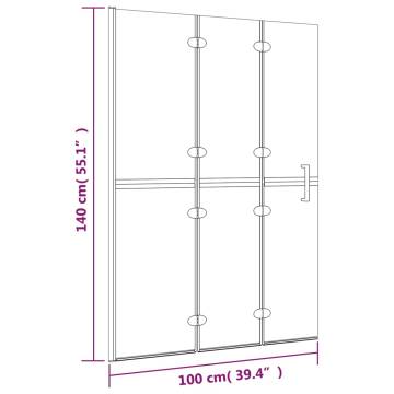 Folding Shower Enclosure ESG 100x140 cm White