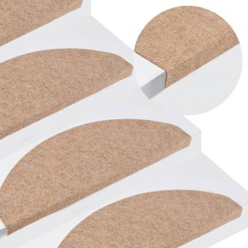 Stair Mats Self-adhesive 15 pcs 65x22.5x3.5 cm Beige