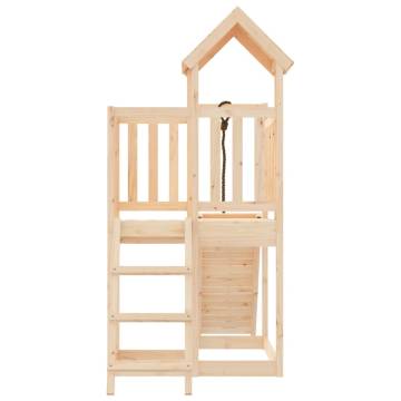 Playhouse with Climbing Wall Solid Wood Pine