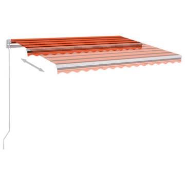 Manual Retractable Awning with LED 300x250 cm Orange and Brown