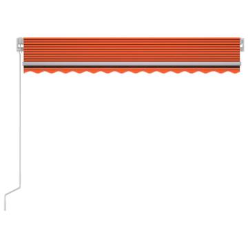 Manual Retractable Awning with LED 300x250 cm Orange and Brown