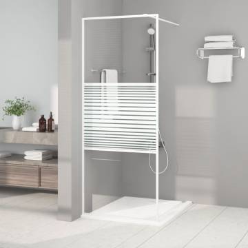 Walk-in Shower Wall White 80x195 cm Clear ESG Glass