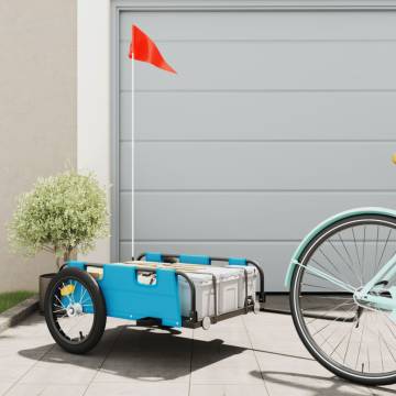 Bike Trailer Blue Oxford Fabric and Iron