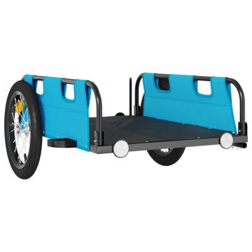 Bike Trailer Blue Oxford Fabric and Iron