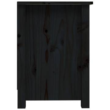 TV Cabinet Black 103x36.5x52 cm Solid Wood Pine