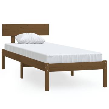 Bed Frame Honey Brown Solid Wood Pine 90x190 cm Single