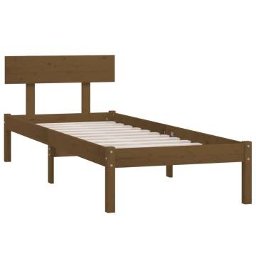 Bed Frame Honey Brown Solid Wood Pine 90x190 cm Single