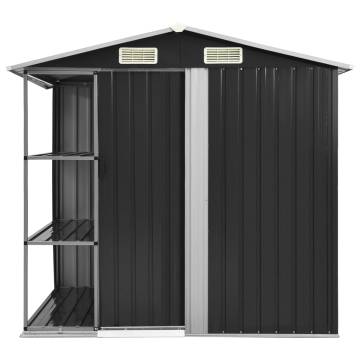 Garden Shed with Rack Anthracite 205x130x183 cm Iron