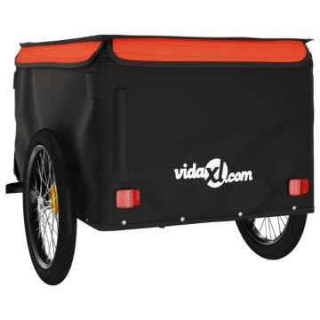 Bike Trailer Black and Orange 45 kg Iron