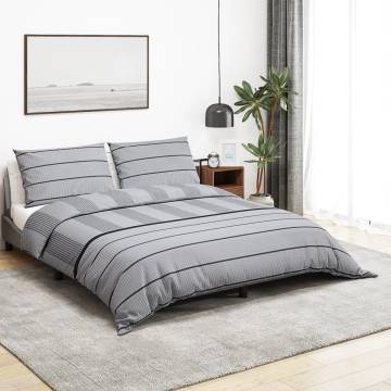 Duvet Cover Set Grey 200x200 cm Cotton