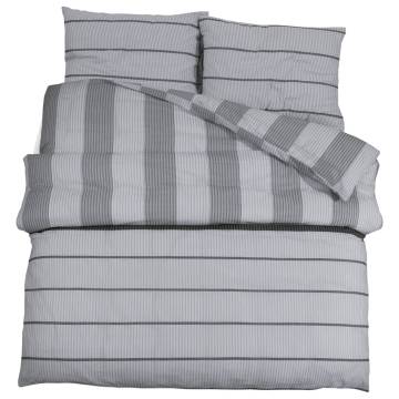 Duvet Cover Set Grey 200x200 cm Cotton