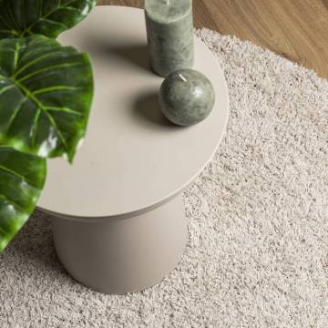 Shaggy Rug High Pile Modern Cream Ø 240 cm