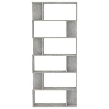 Book Cabinet/Room Divider Concrete Grey 80x24x192 cm Engineered Wood