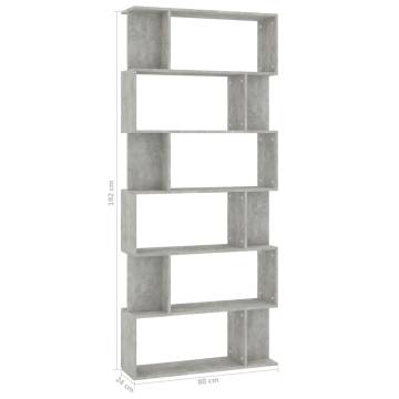 Book Cabinet/Room Divider Concrete Grey 80x24x192 cm Engineered Wood