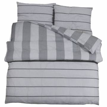 Duvet Cover Set Grey 260x240 cm Cotton