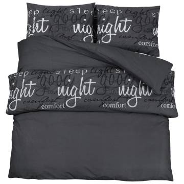 Duvet Cover Set Black 135x200 cm Cotton