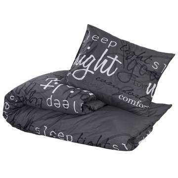 Duvet Cover Set Black 135x200 cm Cotton