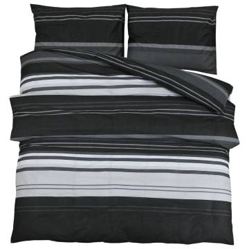 Duvet Cover Set Black and White 140x200 cm Cotton