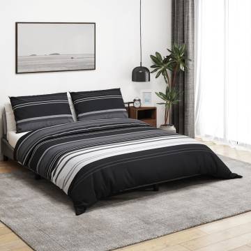 Duvet Cover Set Black and White 140x200 cm Cotton