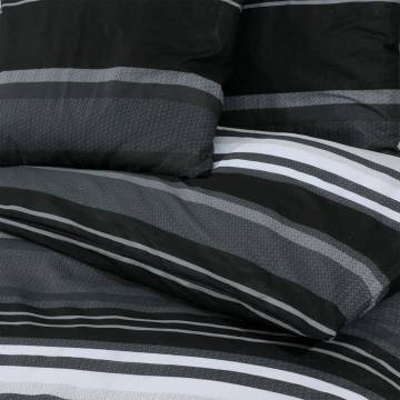 Duvet Cover Set Black and White 140x200 cm Cotton