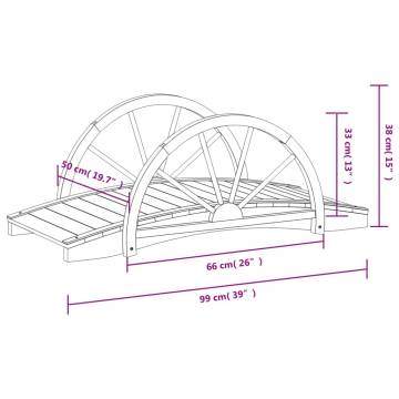 Garden Bridge with Half-wheel 99x50x38 cm Solid Wood Fir