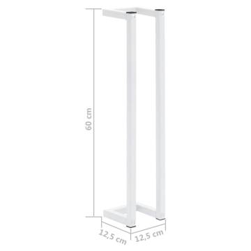 Towel Rack White 12.5x12.5x60 cm Steel