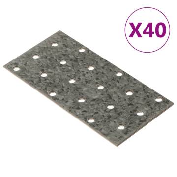 Perforated Plates 40 pcs 2 mm 120x60 mm Galvanised Steel