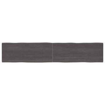 Table Top Dark Brown 200x40x(2-4) cm Treated Solid Wood Live Edge