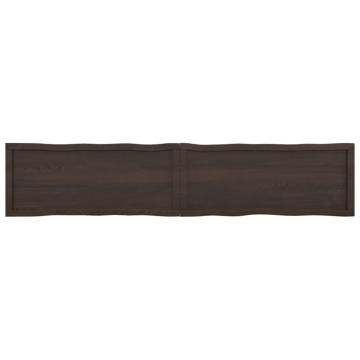 Table Top Dark Brown 200x40x(2-4) cm Treated Solid Wood Live Edge