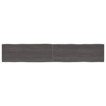 Table Top Dark Brown 220x40x(2-4) cm Treated Solid Wood Live Edge