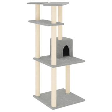 Cat Tree with Sisal Scratching Posts Light Grey 123 cm