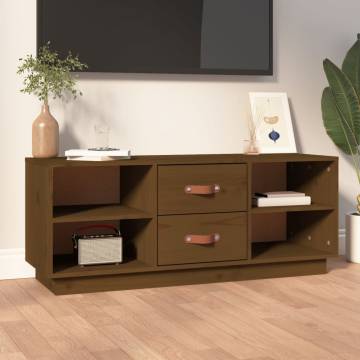 TV Cabinet Honey Brown 100x34x40 cm Solid Wood Pine