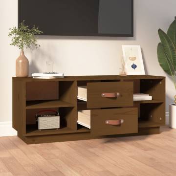 TV Cabinet Honey Brown 100x34x40 cm Solid Wood Pine