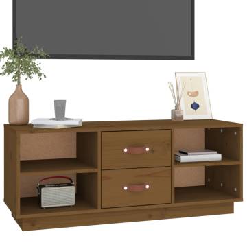 TV Cabinet Honey Brown 100x34x40 cm Solid Wood Pine