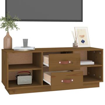 TV Cabinet Honey Brown 100x34x40 cm Solid Wood Pine