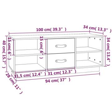 TV Cabinet Honey Brown 100x34x40 cm Solid Wood Pine