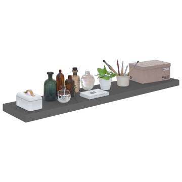 Floating Wall Shelf High Gloss Grey 120x23.5x3.8 cm MDF