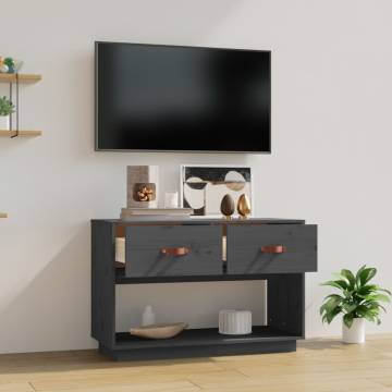 TV Cabinet Grey 90x40x60 cm Solid Wood Pine