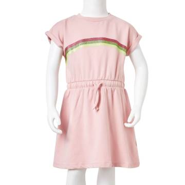 Kids' Dress with Drawstring Light Pink 104