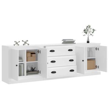 Sideboards 3 pcs White Engineered Wood