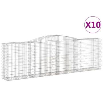 Arched Gabion Baskets 10 pcs 400x50x120/140 cm Galvanised Iron