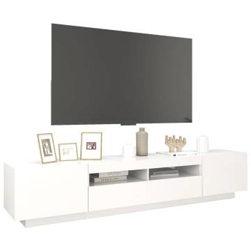 TV Cabinet with LED Lights White 200x35x40 cm