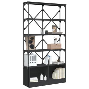 Bookcase Black 100x26x180 cm Engineered Wood and Metal