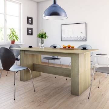 Dining Table Sonoma Oak 180x90x76 cm Engineered Wood