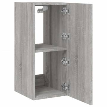 TV Wall Cabinets with LED Lights 2 pcs Grey Sonoma 30.5x35x70 cm