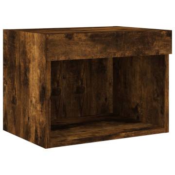 7 Piece TV Wall Cabinet Set with LED Lights Smoked Oak